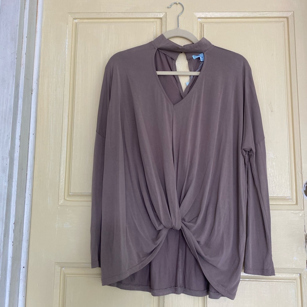 She Sky open front knotted blouse. New